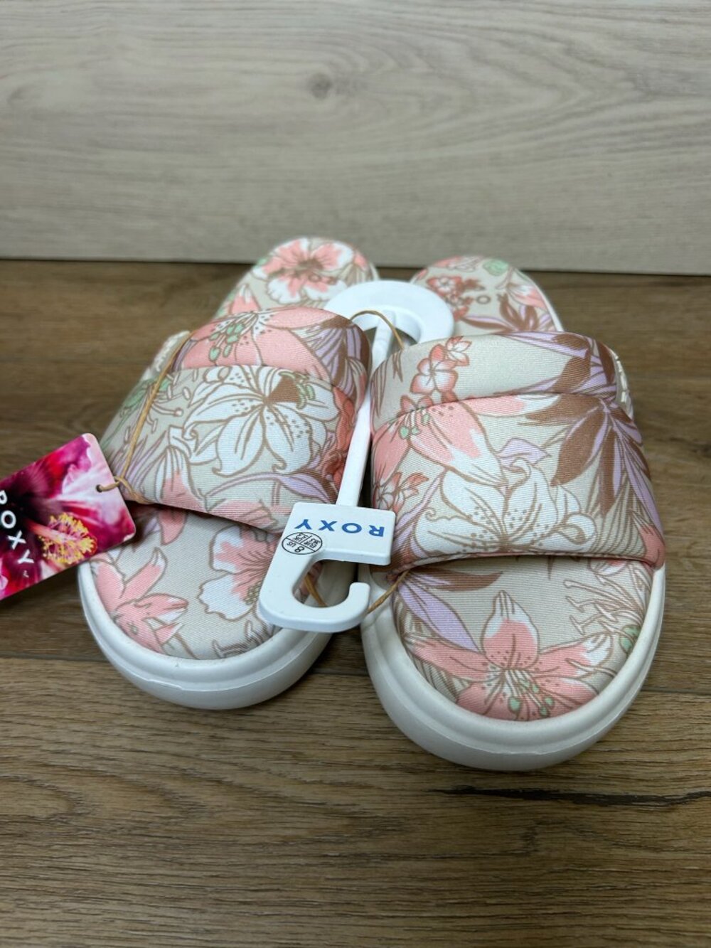 Roxy Women's Gelato Lux Slip-on Flat Sandals Pink Size 8 NWT